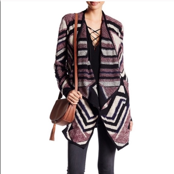 Lucky Brand Aztec Intarsia Sweater Cardigan size M - Picture 7 of 7